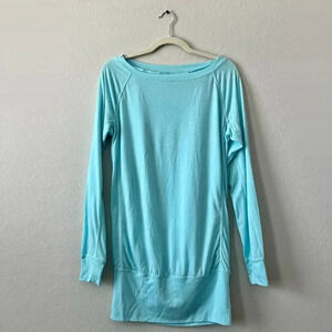 NIKE DRI FIT Cerulean Light Blue boat neck Sweatshirt Dress Womens SIZE S